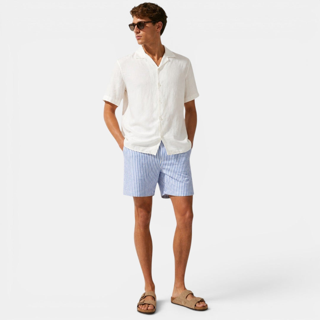 Men's Striped Linen Shorts – Kalanzo