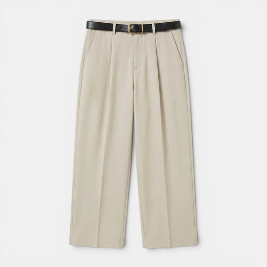 Men's Pleated Straight-Leg Trousers – Kalanzo