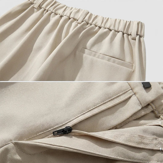 Men's Pleated Straight-Leg Trousers – Kalanzo
