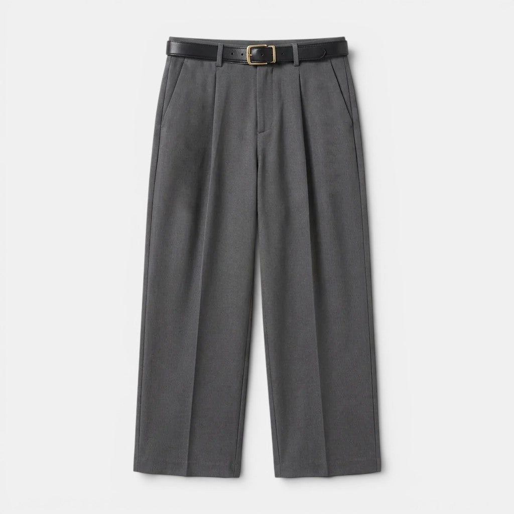 Men's Pleated Straight-Leg Trousers – Kalanzo