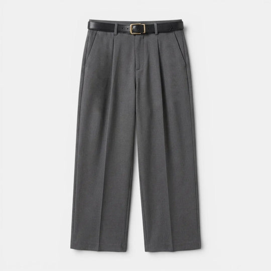 Men's Pleated Straight-Leg Trousers – Kalanzo