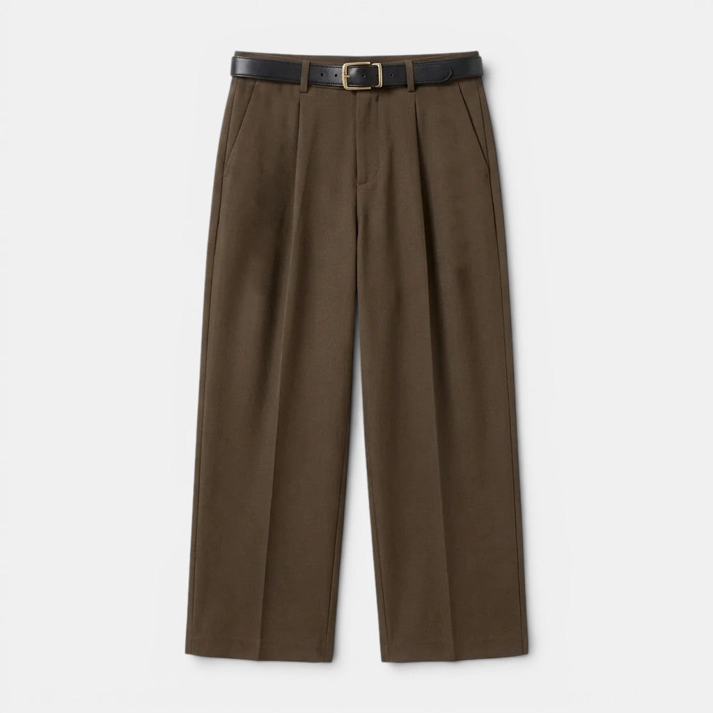 Men's Pleated Straight-Leg Trousers – Kalanzo