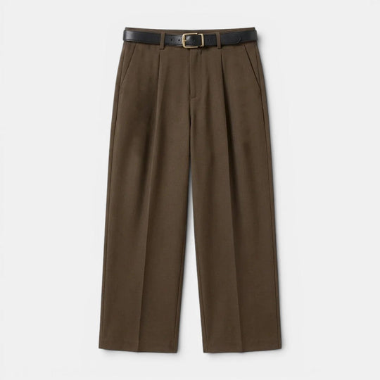 Men's Pleated Straight-Leg Trousers – Kalanzo