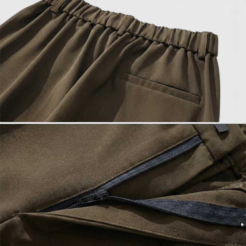 Men's Pleated Straight-Leg Trousers – Kalanzo