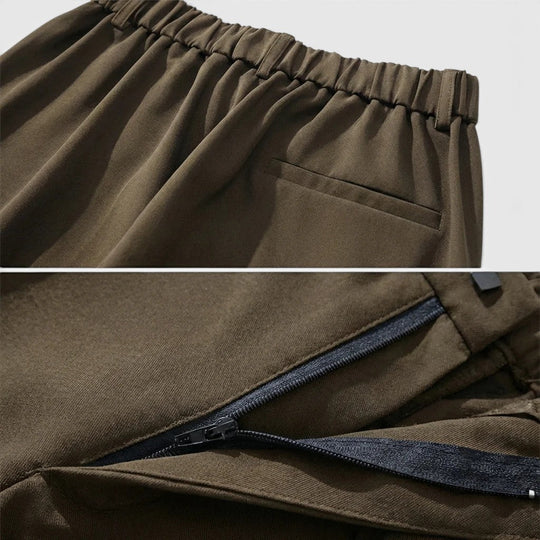 Men's Pleated Straight-Leg Trousers – Kalanzo