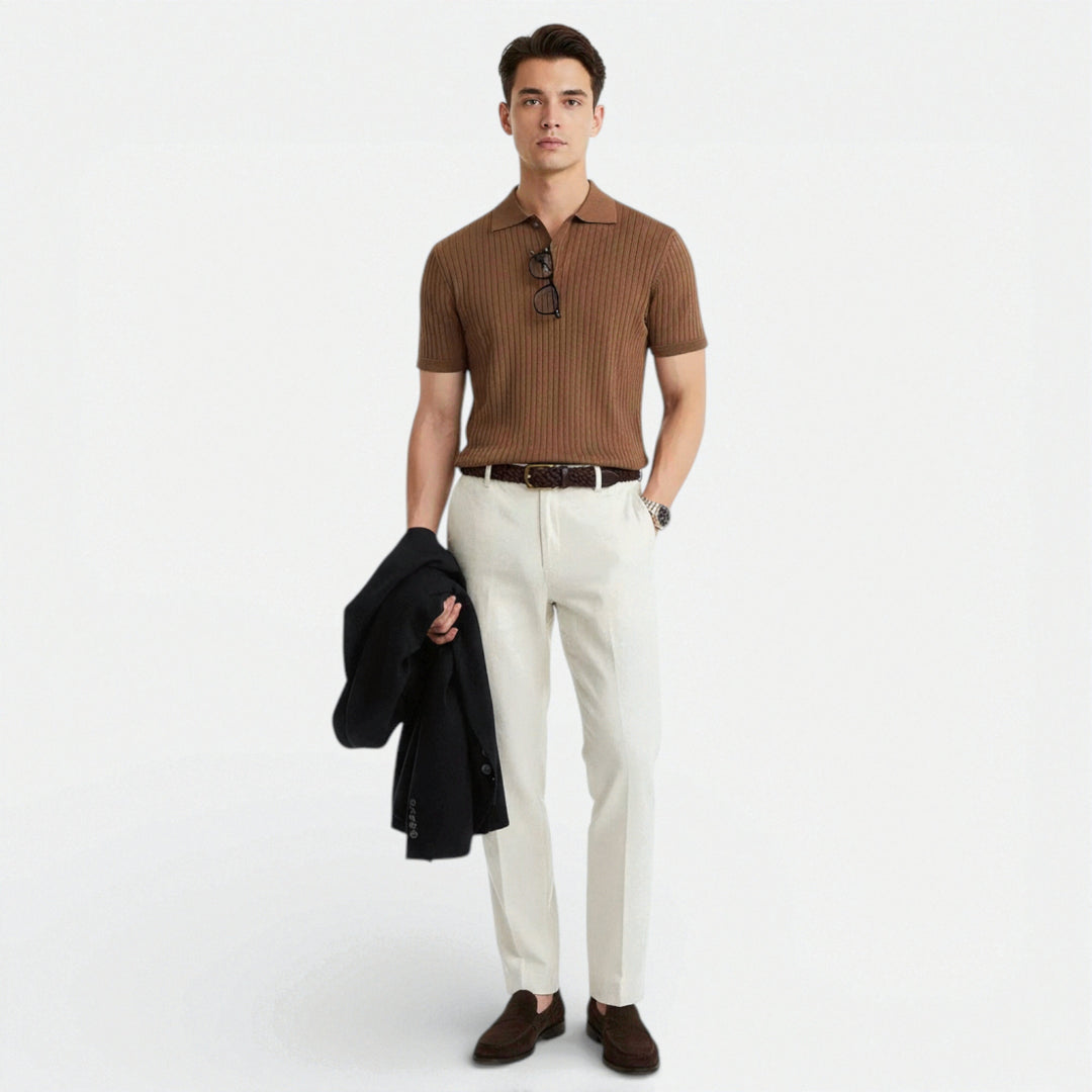 Men's Ribbed Polo Shirt – Kalanzo
