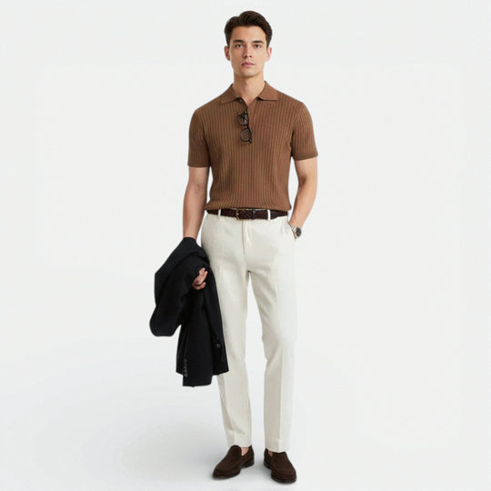 Men's Ribbed Polo Shirt – Kalanzo