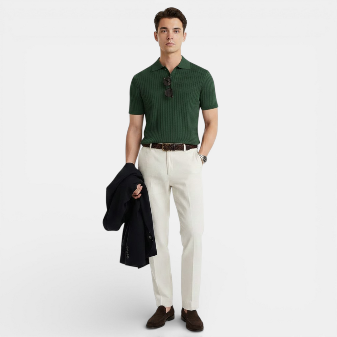 Men's Ribbed Polo Shirt – Kalanzo
